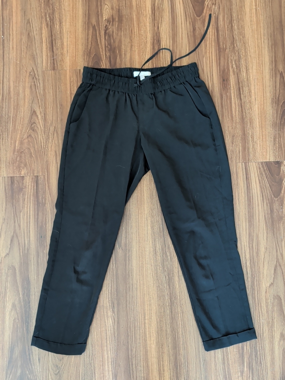 Banana Republic Black Slim Elastic-Waist Chinos